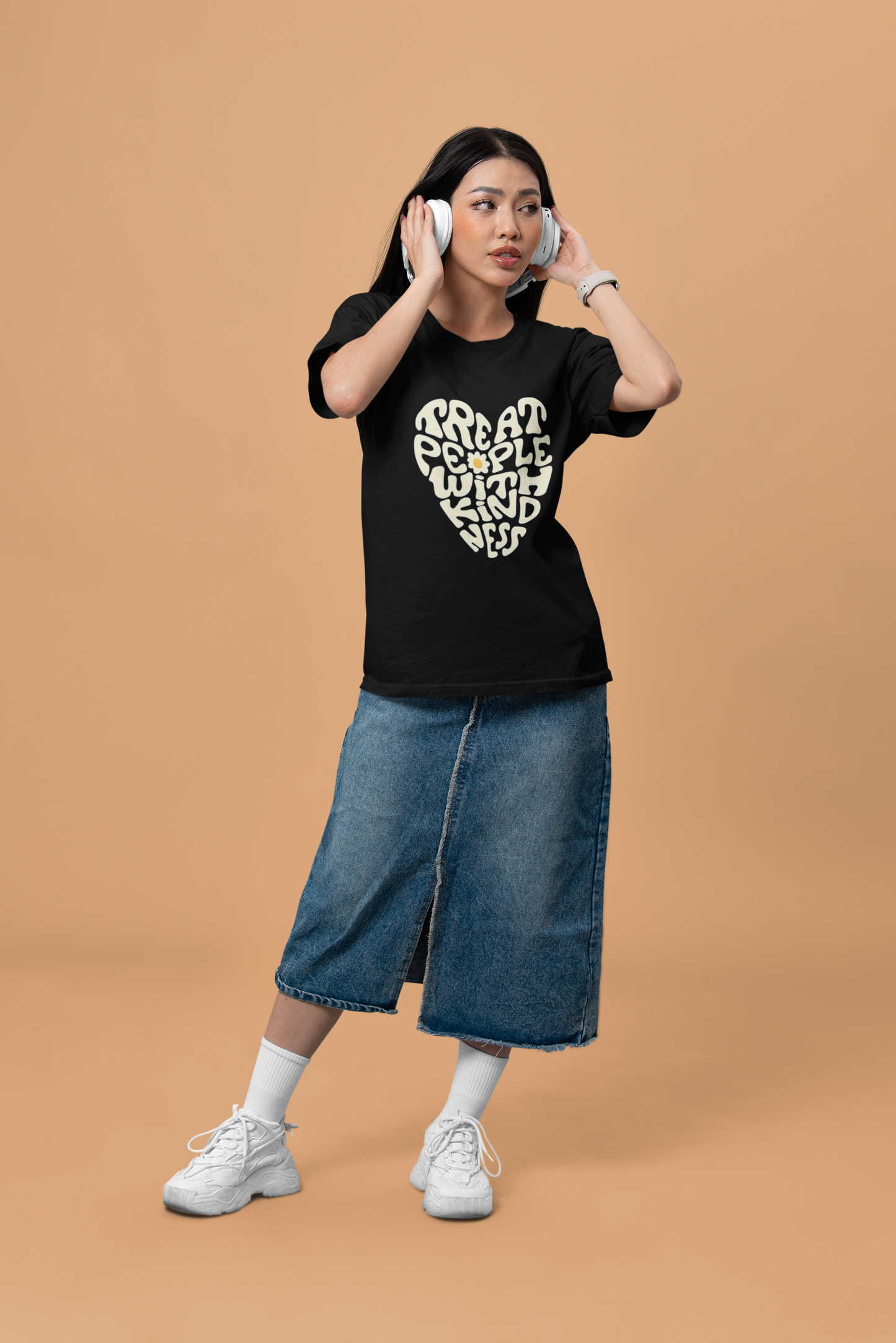 Women’s Red “Treat People With Kindness” Graphic T-Shirt