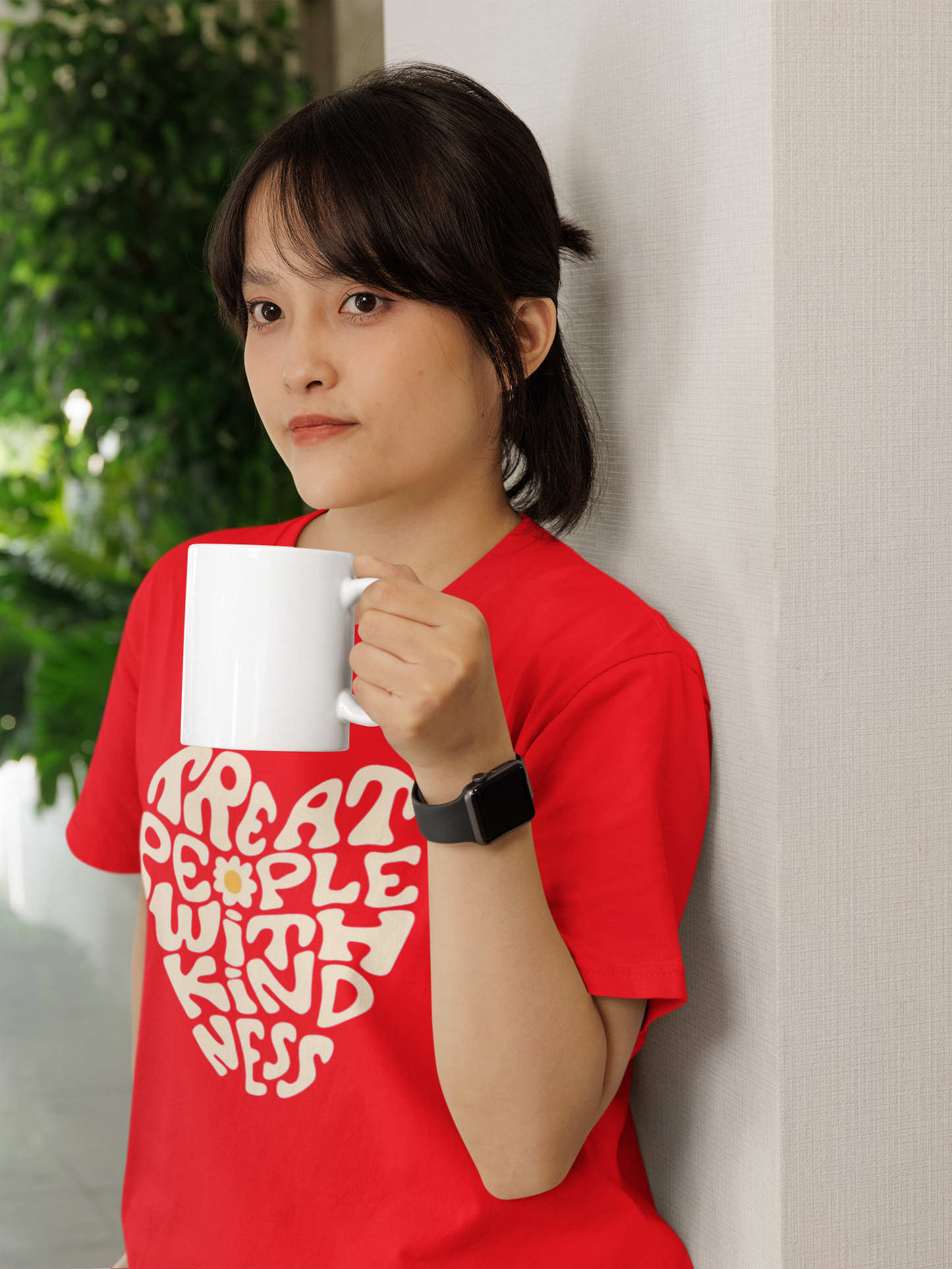 Women’s Red “Treat People With Kindness” Graphic T-Shirt