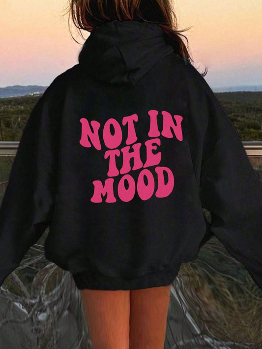 Women's Black Hoodie with Embroidered Eyes, 100% Cotton