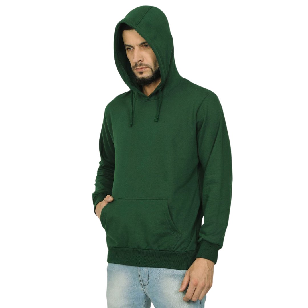 Blue and Green Combo Cotton Hooded Sweatshirt - Clori