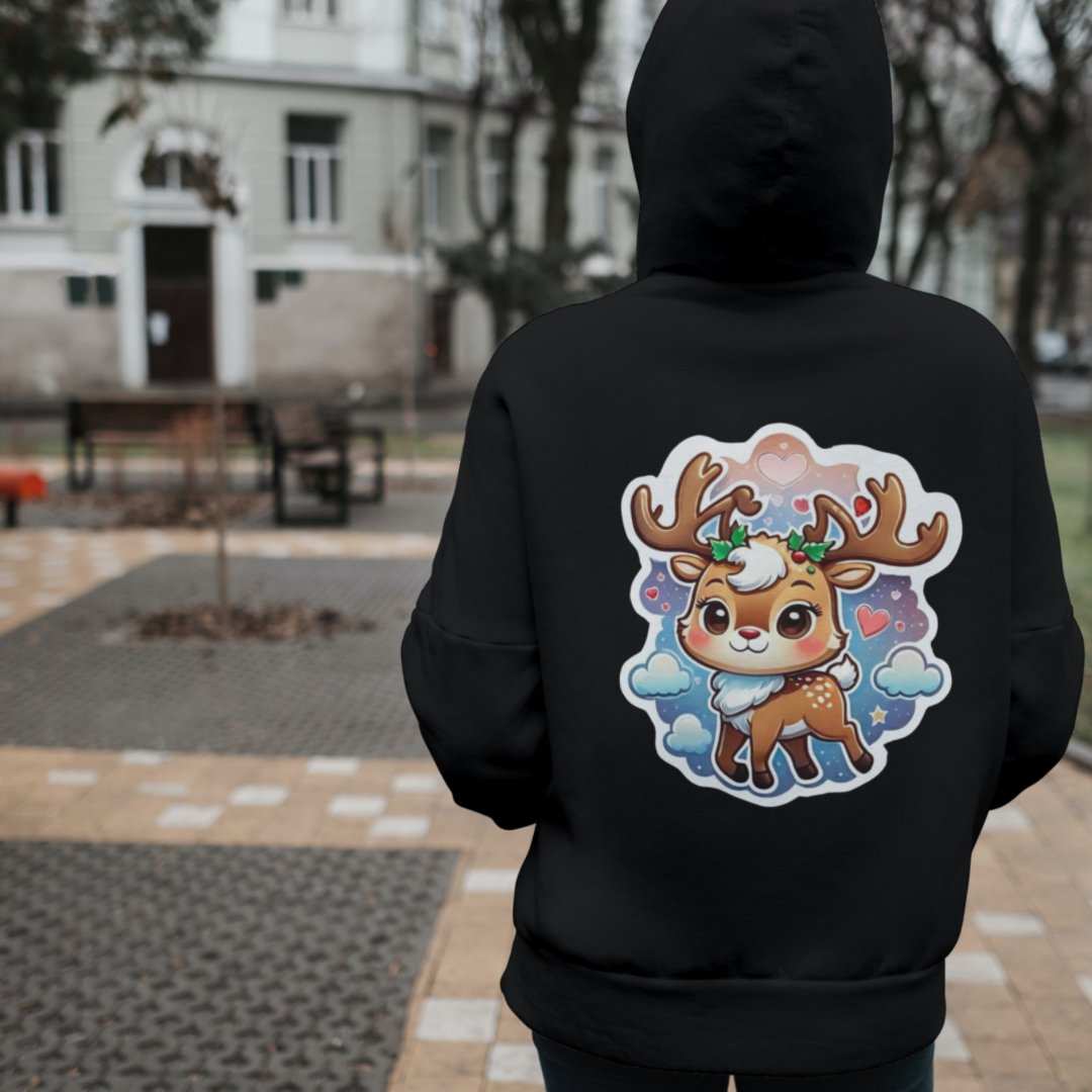 Deer Cotton Hooded Sweatshirt - Clori