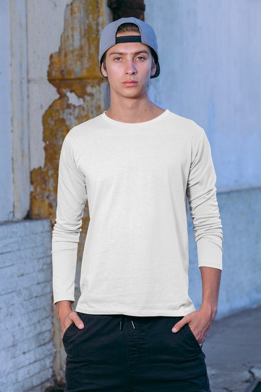 Full Sleeve White T-Shirt for Men