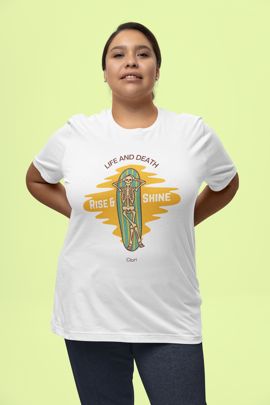 Life and Death Cotton Women’s T-Shirt – Artistic Graphic Casual Tee