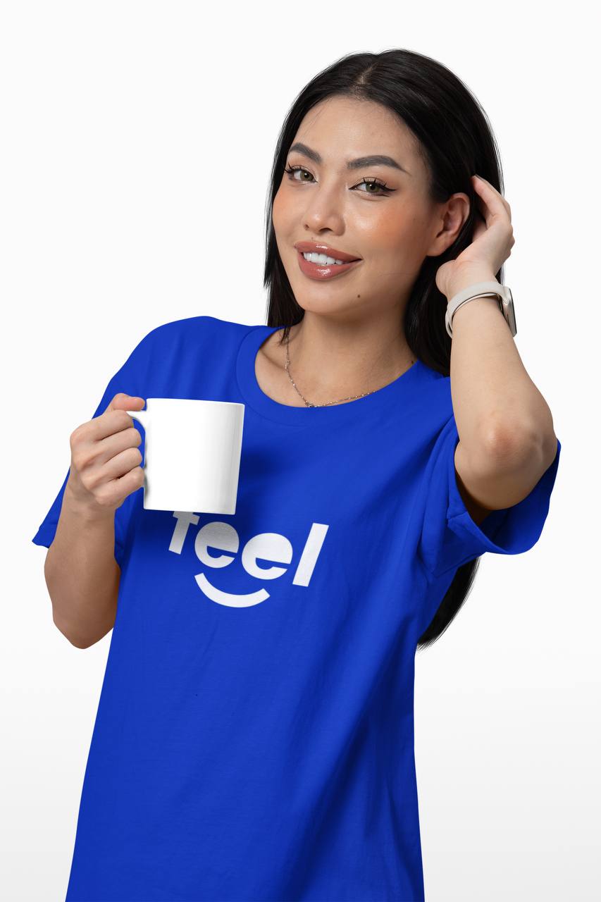 Women’s Casual Red “Feel” Printed T-Shirt