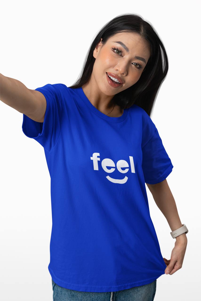 Women’s Casual Red “Feel” Printed T-Shirt