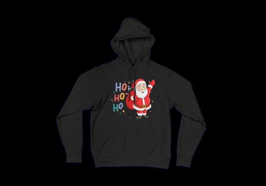 Ho Ho Ho Graphic Santa Print Hoodie
