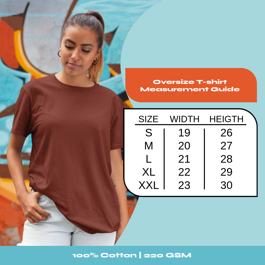 Basic Solid Oversized Chocolate Brown Women's Cotton T-shirt