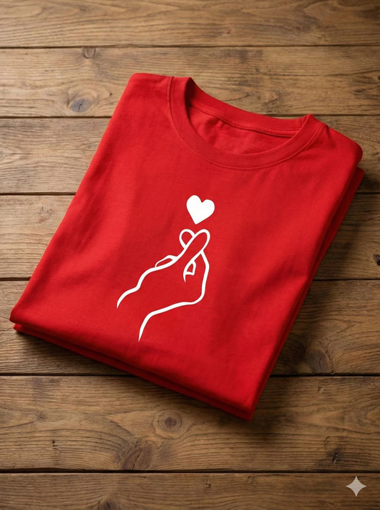 Minimal Love Hand Matching Couple T-Shirts