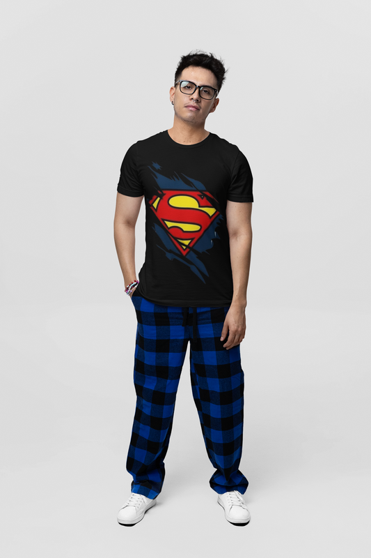 Superman Logo Graphic Print Men’s T-Shirt – Superhero Cotton Casual Tee