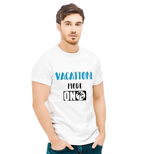 Vacation Mode On Graphic Print Men’s T-Shirt – Casual Travel Cotton Tee