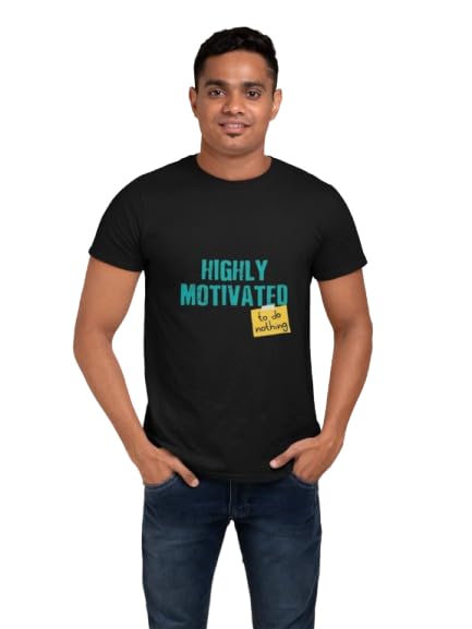 Highly Motivated To Do Nothing Graphic Print Men’s T-Shirt – Funny Cotton Casual Tee