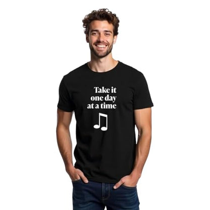 Take It One Day at a Time Graphic Print Men’s T-Shirt – Casual & Motivational