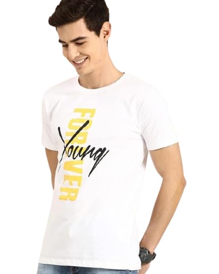 Forever Young Graphic Print Men’s T-Shirt – Trendy & Comfortable