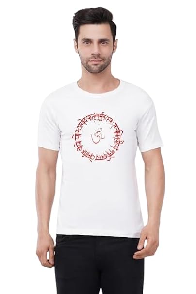 Om Mantra Spiritual Graphic Print Men’s T-Shirt – Peaceful Cotton Casual Tee