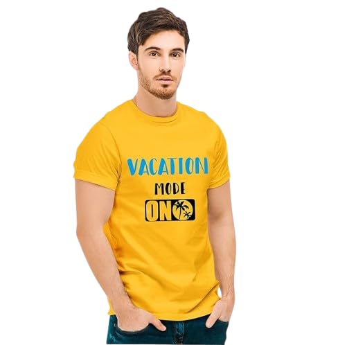 Vacation Mode On Graphic Print Men’s T-Shirt – Casual Travel Cotton Tee