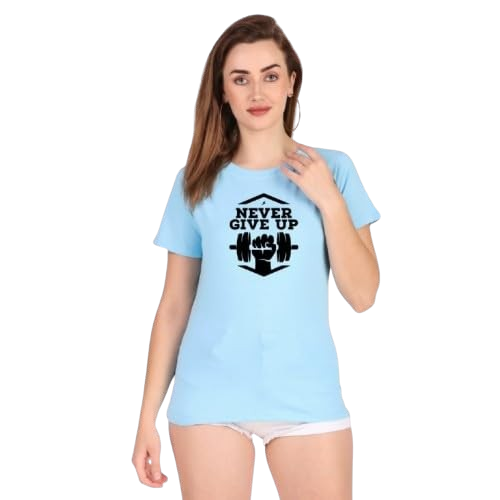 Never Give Up Graphic Print Women's T-Shirt
