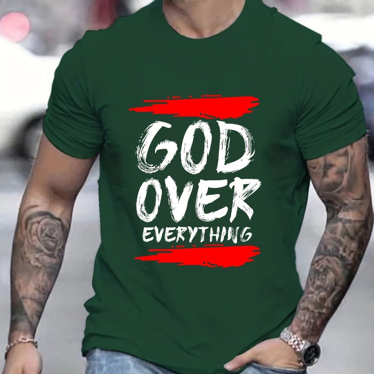 God Over Everything Regular Men's Cotton T-shirt