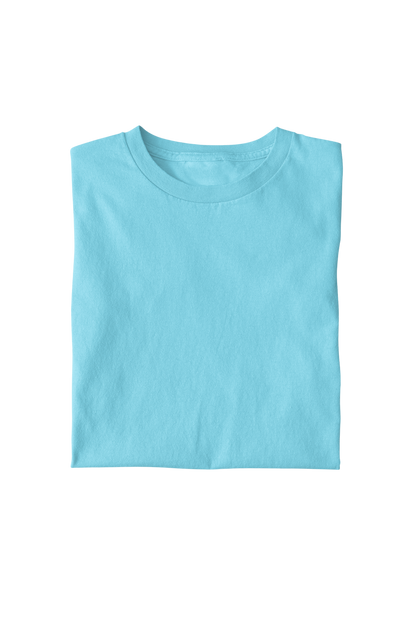 Solid Light Blue Regular Men's Cotton T-shirt