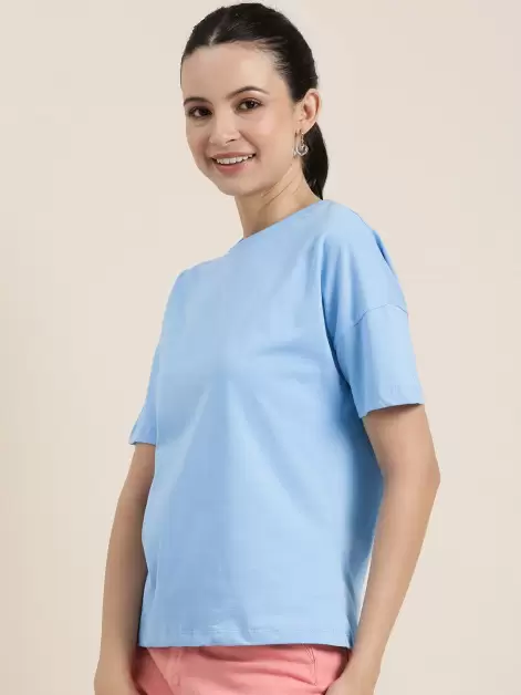 Basic Plain Regular Women's Cotton T-shirt