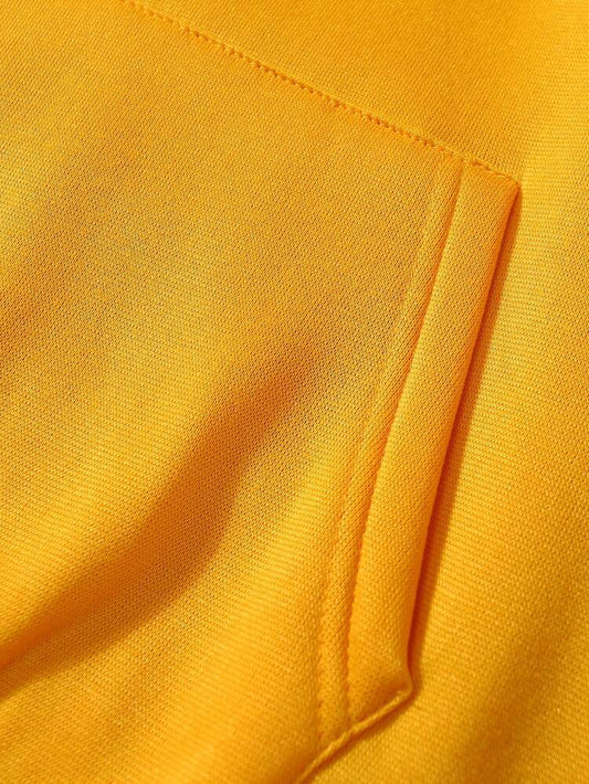 Smile Print Hoodie for Women – Yellow Winter Wear Cotton Sweatshirt