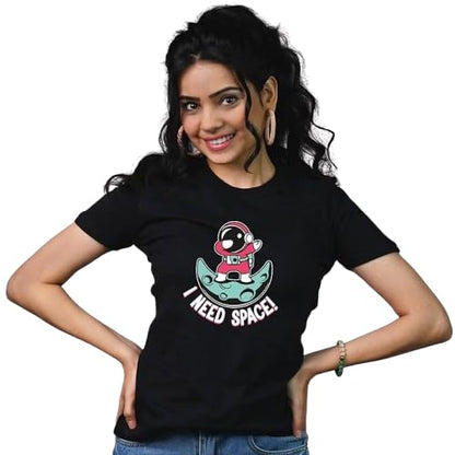 I Need Space Astronaut Graphic Print Women’s T-Shirt – Cute & Trendy Cotton Tee