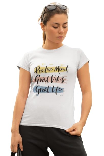 Positive Mind Positive Vibe Positive Life Graphic Print Women’s T-Shirt – Uplifting & Stylish