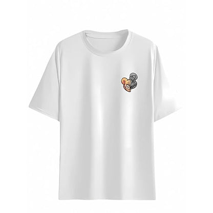 Half Bear Face Minimal Graphic Print Unisex T-Shirt – Aesthetic Cotton Casual Tee
