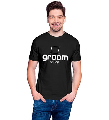 Groom & Bride Graphic Print Couple T-Shirt – Celebrate Your Big Day in Style