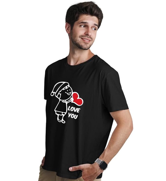 Love You  Me Too Graphic Print Couple T-Shirt