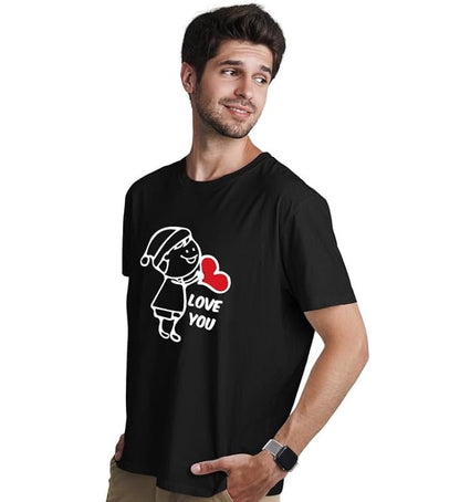 Love You  Me Too Graphic Print Couple T-Shirt