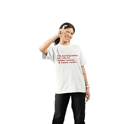 I’m Boring Baby Graphic Print Oversized Women’s T-Shirt – Funny Cotton Streetwear Tee