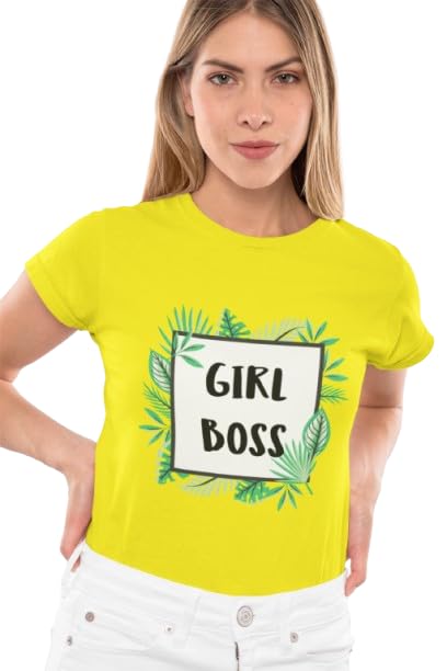 Girl Boss Graphic Print Women’s T-Shirt – Empowering Cotton Casual Tee