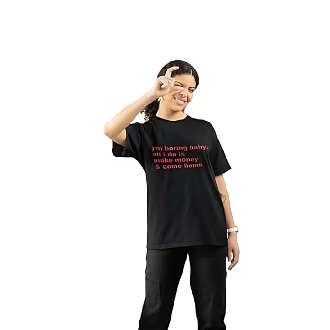 I’m Boring Baby Graphic Print Oversized Women’s T-Shirt – Funny Cotton Streetwear Tee