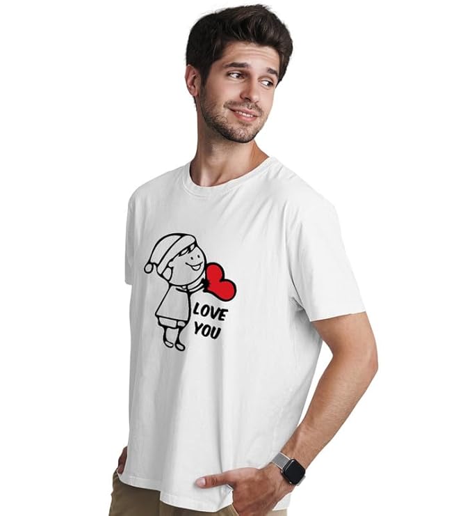 Love You  Me Too Graphic Print Couple T-Shirt