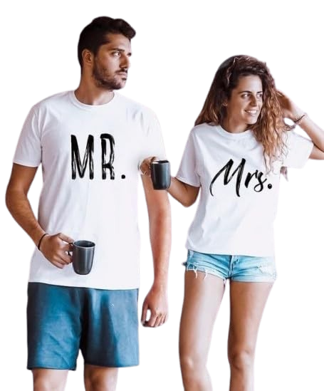 Mr & Mrs Graphic Print Couple T-Shirt – Perfect Match for Every Couple