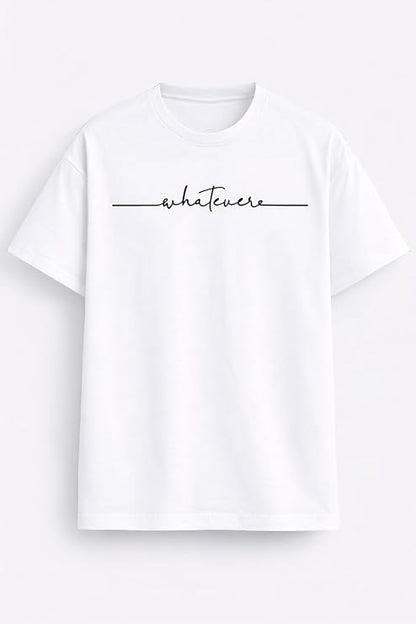 Men’s Black “Whatever” Printed T-Shirt – Regular Fit Cotton Tee