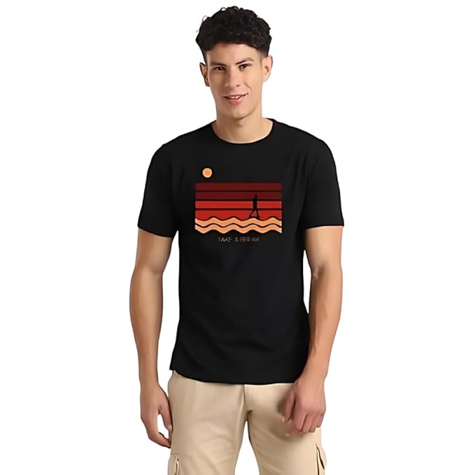 Take a Break Sunset Graphic Print Men’s T-Shirt – Relaxed Cotton Casual Tee