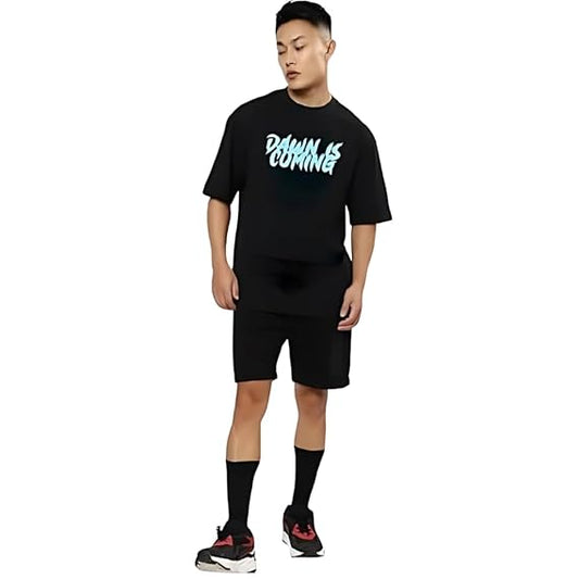 Dawn Is Coming Graphic Print Men’s Oversized T-Shirt – Minimal Streetwear Cotton Tee