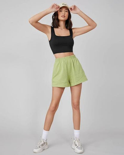 Women’s Ribbed Square Neck Crop Tank Top | Stretchable Sleeveless Camisole for Gym, Casual & Layering