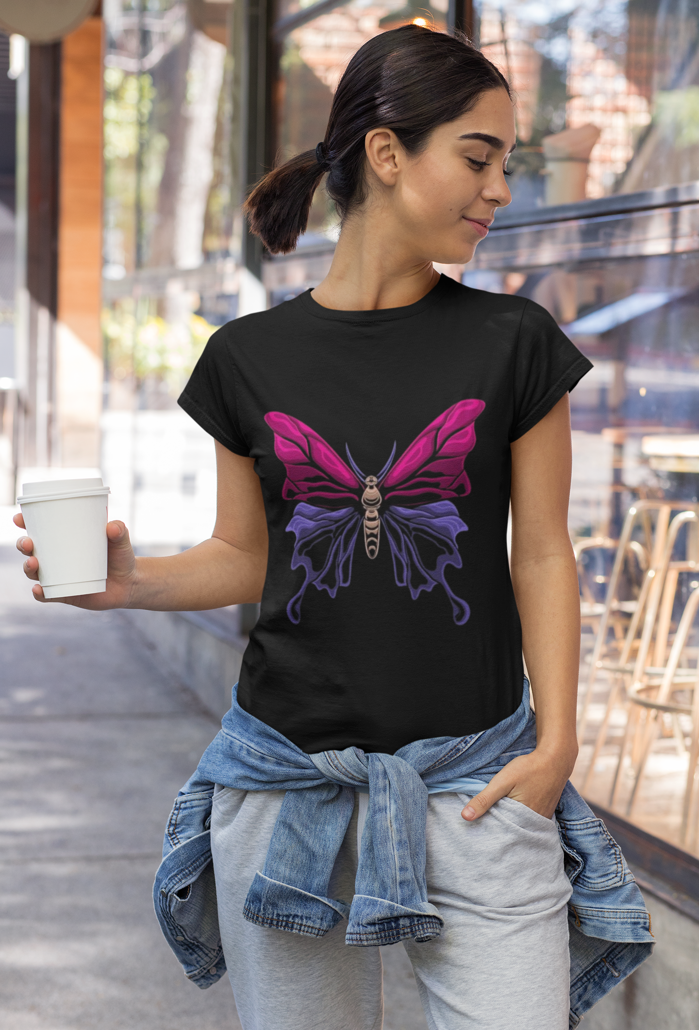 Butterfly Graphic Print Women's T-Shirt