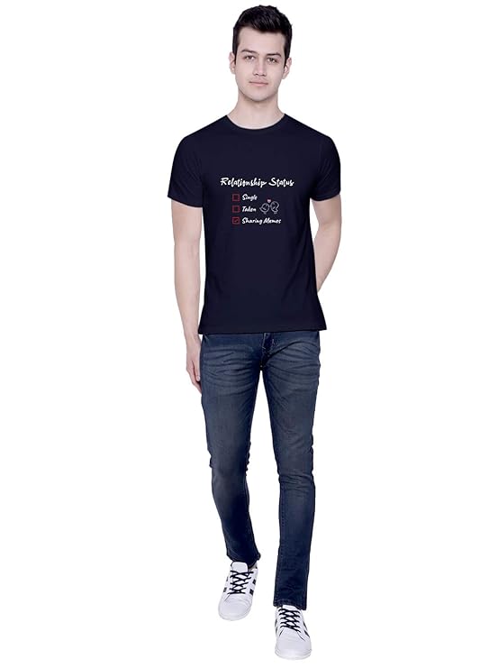Fun “Relationship Status: Sharing Memes” Graphic Print Men’s T-Shirt – Cotton Casual Tee