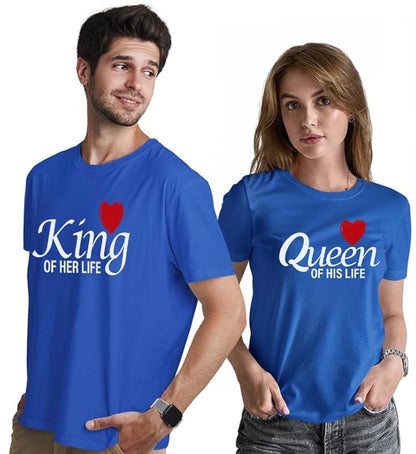 King & Queen Couple T-Shirt Set – Perfect for Lovers | Matching Cotton Tees