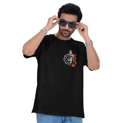 Minimal Shiv Emblem – Spiritual Black T-Shirt