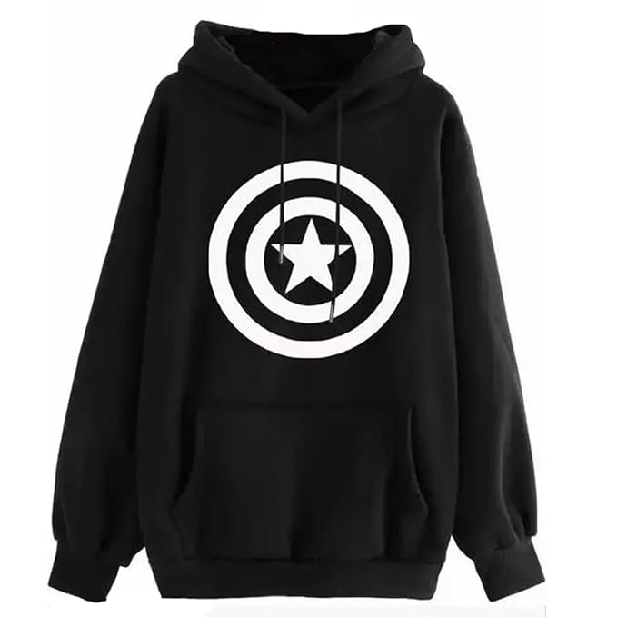 Unisex Star Graphic Cotton Blend Hoodie | Casual Hooded Sweatshirt