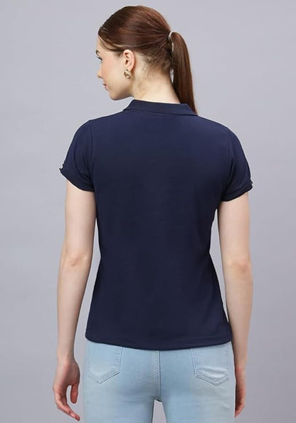 Women’s Navy Blue Polo T-Shirt