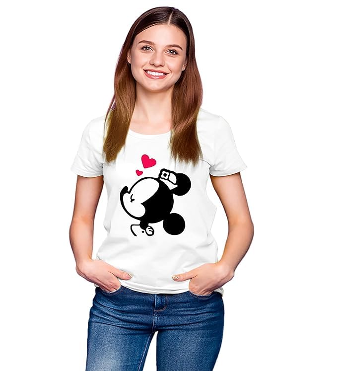 Mickey Mouse Graphic Print Couple T-Shirt – Fun & Matching Style