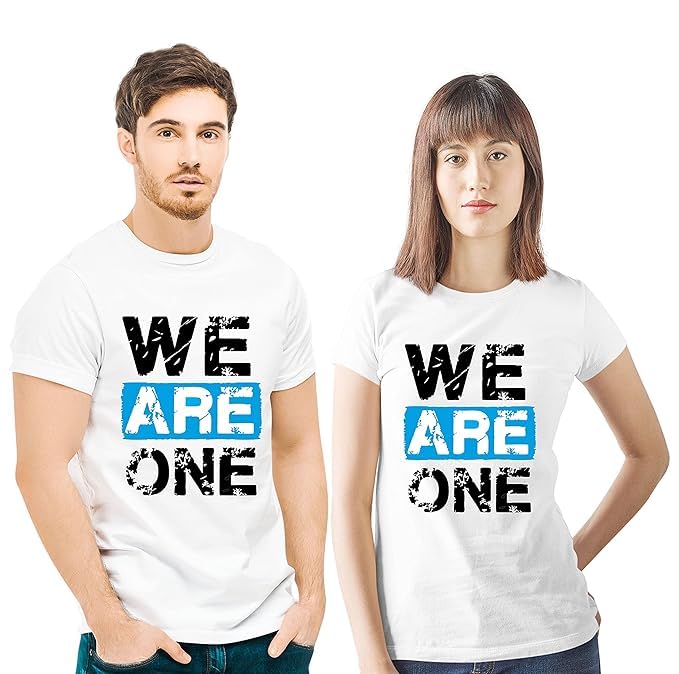 We Are One Graphic Print Couple T-Shirt Set
