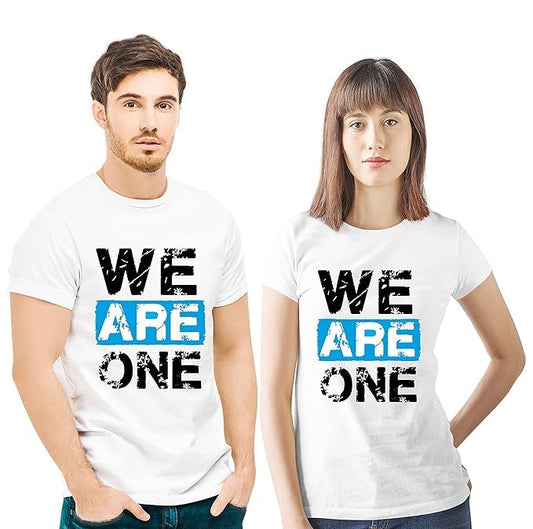 We Are One Graphic Print Couple T-Shirt Set