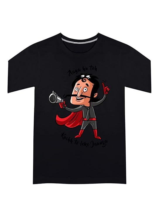 Naya Hai Toh Desh Ka Naya Jugaad Funny Graphic T-Shirt – Quirky Cartoon Black Tee