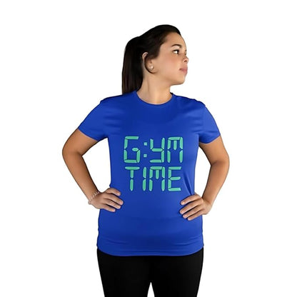 Gym Time Graphic Print Women’s T-Shirt – Fitness Cotton Casual Tee